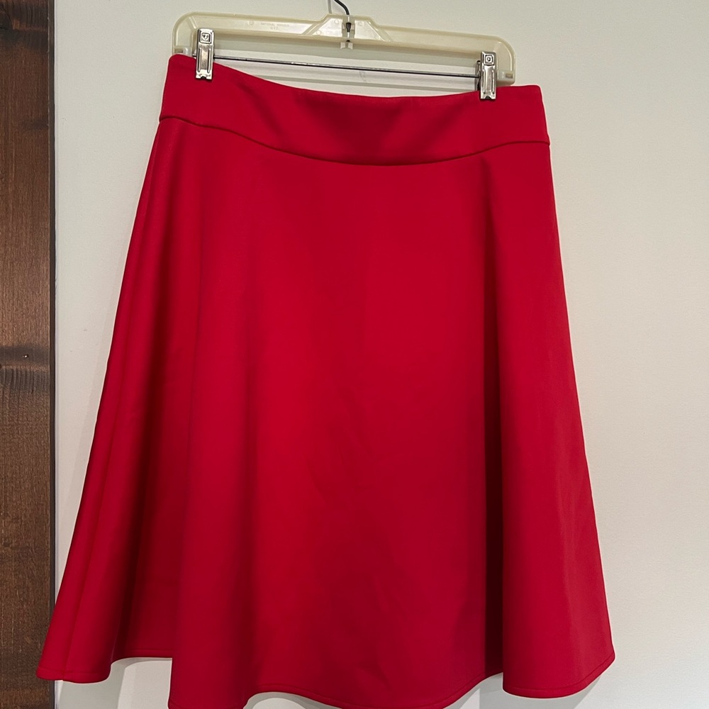 3/$20 Red Skater Skirt Scuba A-Line Swing Midi Mini Size 12 Valentine Holiday